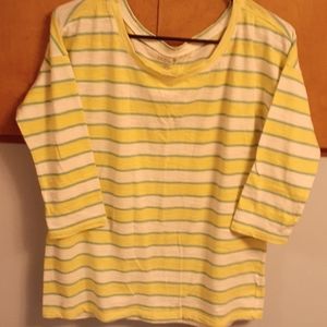 old navy 3/4 sleeve striped top  size med $15
